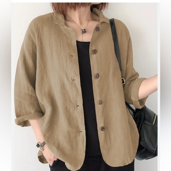 Yifuqin Tan Plus Size Blazer NWT Sz XXL - Picture 1 of 9